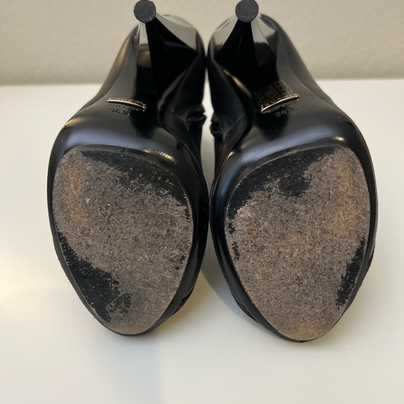 GUCCI Olimpia Elastic Ladder Strap High Heel Bootie Size 36.5 Black - Picture 10 of 13